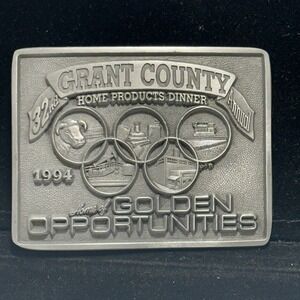 Vintage 1994 Grant County Golden Opportunities Limited Edition Buckle 47/100